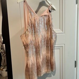 White House Black Market pink sequined camisole-XL